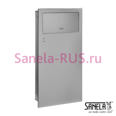 Нержавеющее мусорное ведро PUSH SLZN 63Z арт: 95631 Sanela Чехия (фото, схема)