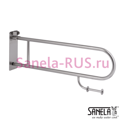 Нержавеющий откидной поручень с держателем туалетной бумаги SLZM 03SDP арт: 39031 Sanela Чехия (фото, схема)