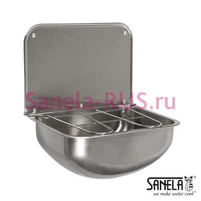 Техническая мойка со стенкой и решеткой SLVN 05 арт: 98050 Sanela Чехия (фото, схема)