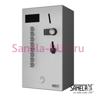 Монетный и жетонный автомат для 2-8 или 12 душей, выбор пользователем SLZA 02LM арт: 88027 Sanela Чехия (фото, схема)