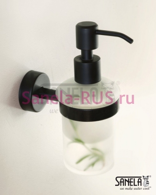 Нержавеющий держатель стеклянного дозатора мыла SLZD 14N арт: 62141 Sanela Чехия (фото, схема)