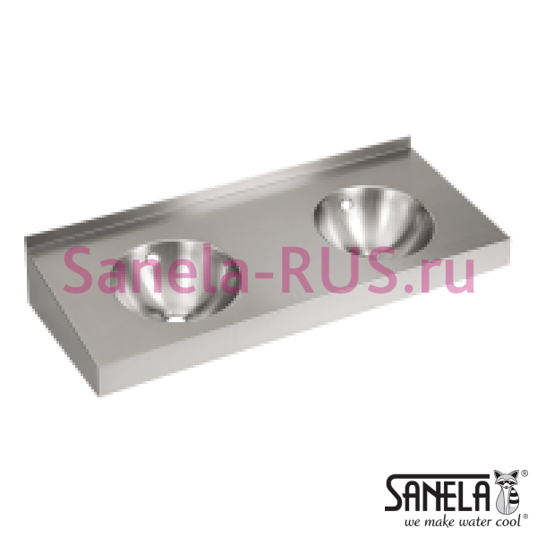 Нержавеющая раковина с двумя чашами без облицовки SLUN 19