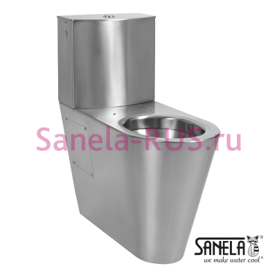 Нержавеющий унитаз с бачком КОМПАКТ для инвалидов SLWN 16 арт: 94160 Sanela Чехия (фото, схема)