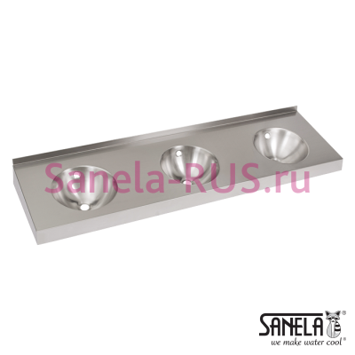 Нержавеющая раковина с тремя чашами без облицовки SLUN 20 арт: 93200 Sanela Чехия (фото, схема)