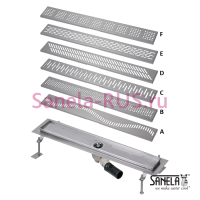 Нержавеющий водоотводящий желоб, 850мм SLKN 17A(X) - SLKN 17F(X)