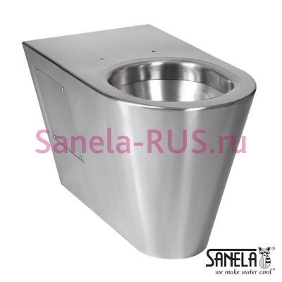 Антивандальный нержавеющий напольный унитаз SLWN 14 арт: 94140 Sanela Чехия (фото, схема)