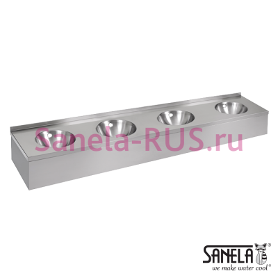 Нержавеющая раковина с четырьмя чашами с облицовкой SLUN 60P арт: 93607 Sanela Чехия (фото, схема)
