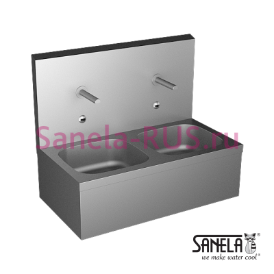 Нержавеющая двойная мойка с автоматическими смесителями SLUN 07ETB арт: 93074 Sanela Чехия (фото, схема) Нержавеющая двойная мойка с автоматическими смесителями SLUN 07ETB арт: 93074 Sanela Чехия (фото, схема)