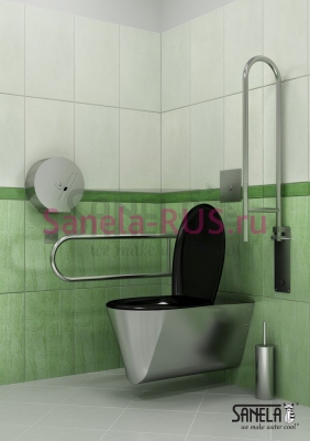 Нержавеющий подвесной унитаз для инвалидов SLWN 11 арт: 94110 Sanela Чехия (фото, схема)
